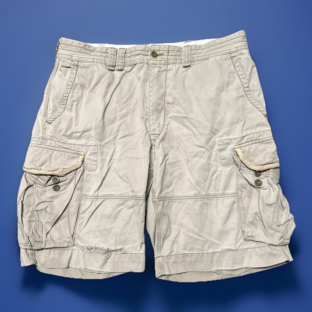 VTG Polo Ralph Lauren Shorts Mens 38 Cargo Y2K Baggy 90s Prep Distressed